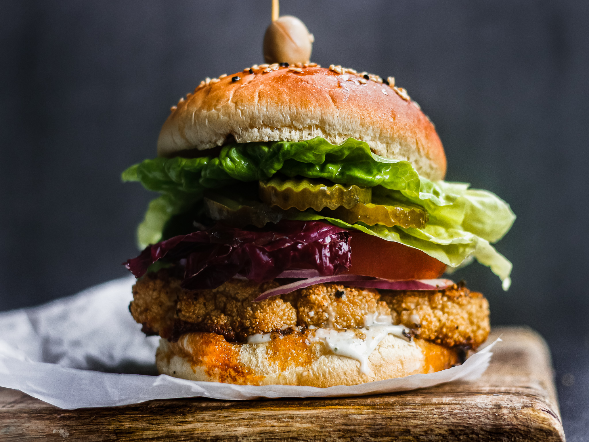 Za’atar Cauliflower Sandwich Fig & Olive Platter