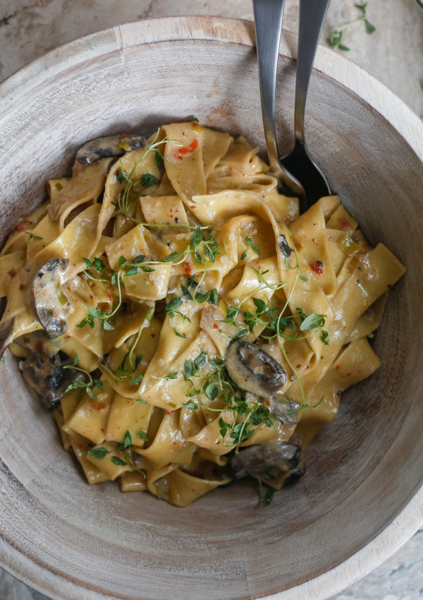 Pappardelle Pasta with Coconut Cream Truffle Sauce