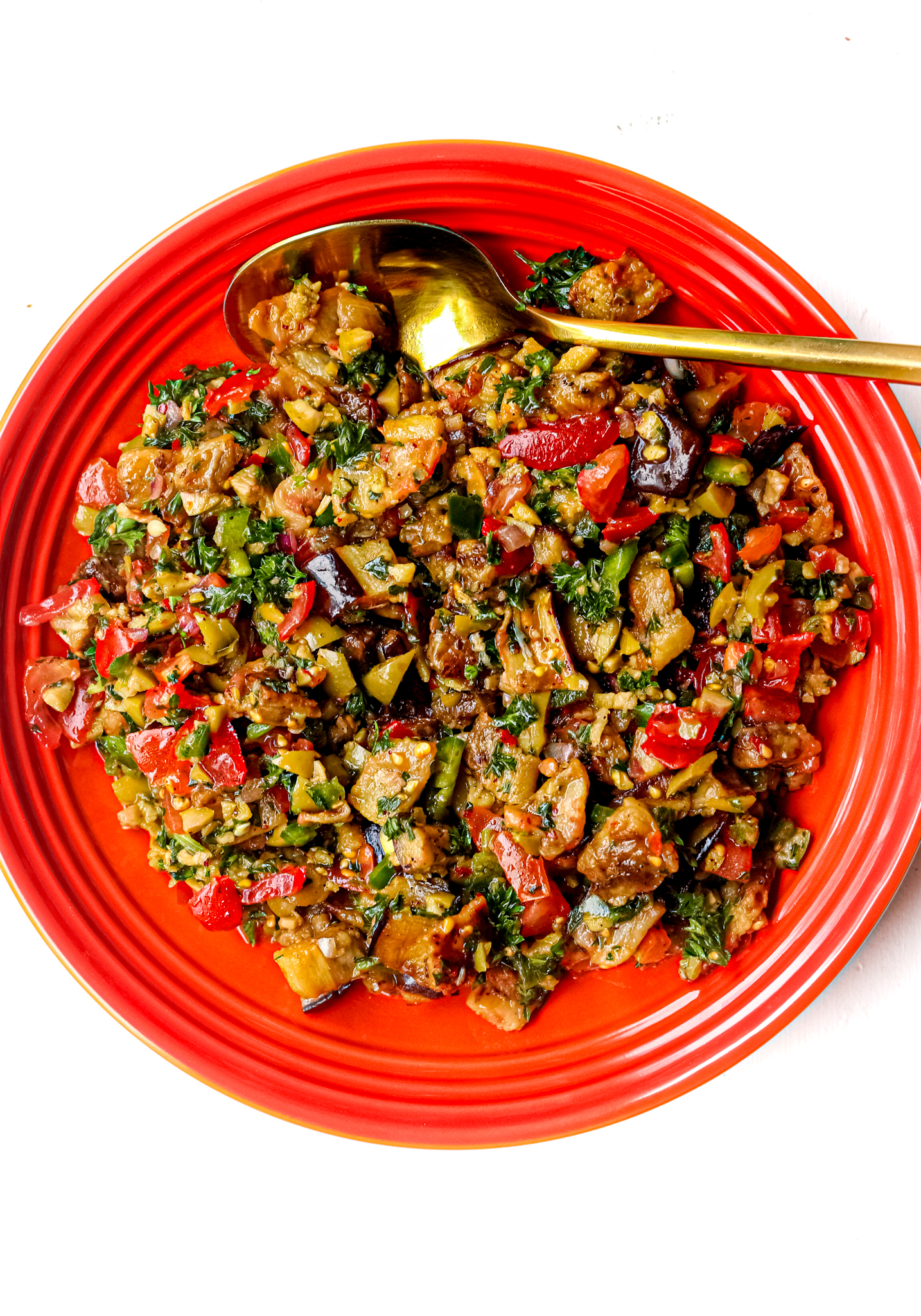 Roasted aubergine salad recipe