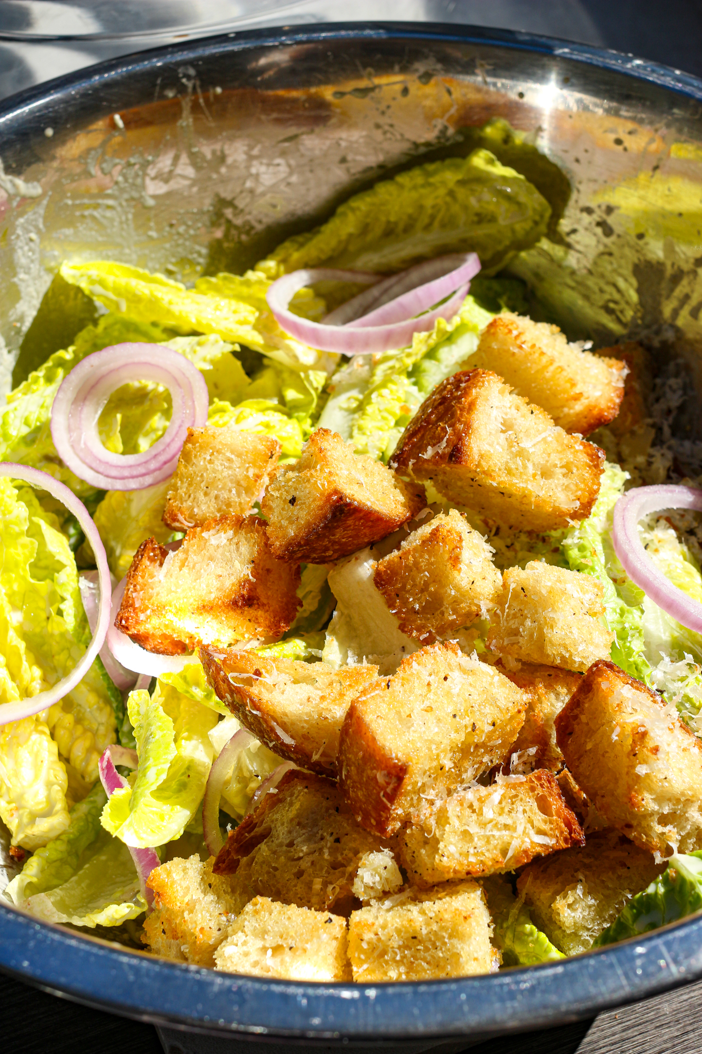 Vegan Caesar Salad with Garlicky Croutons