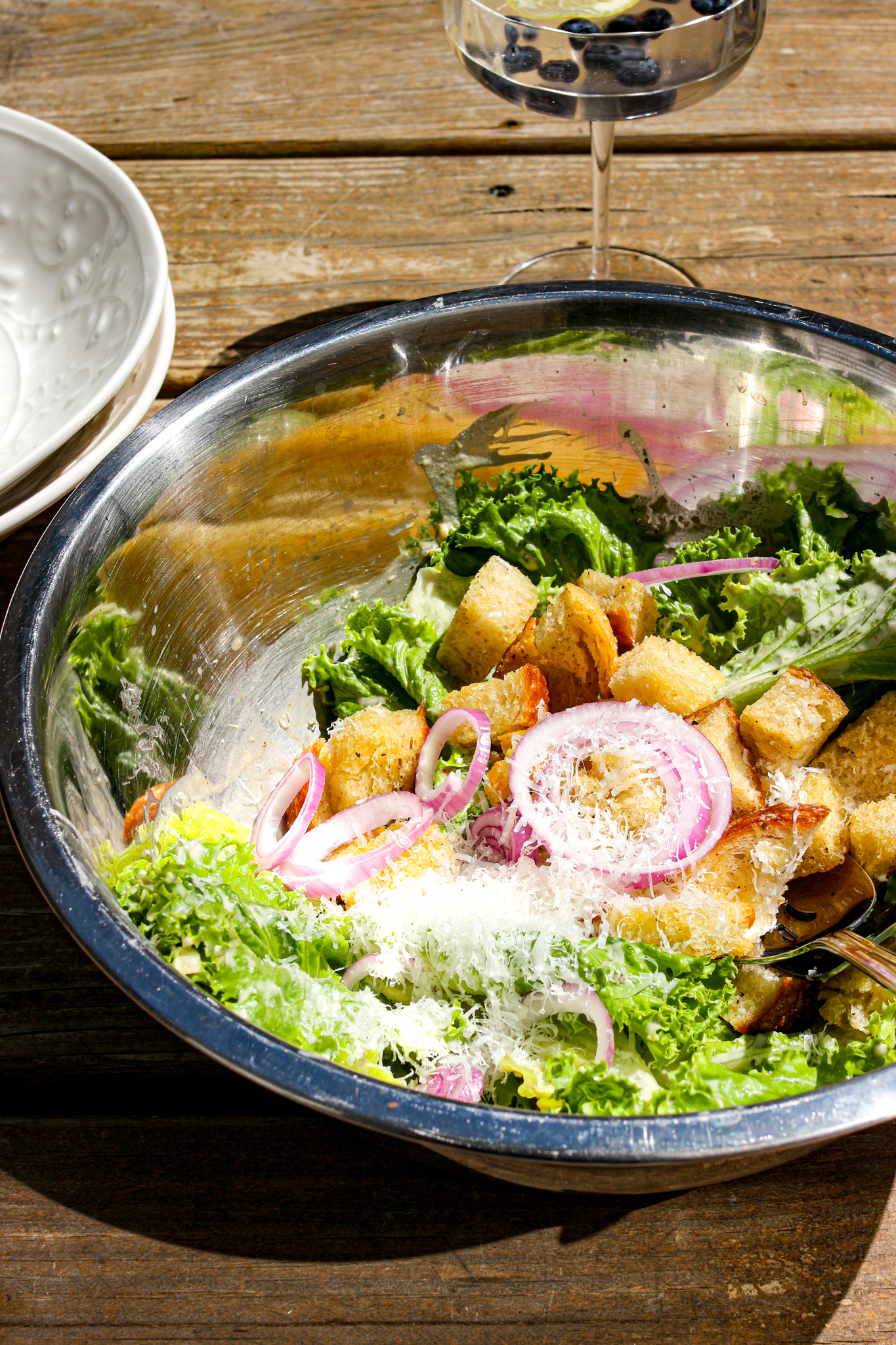 Vegan Caesar Salad with Garlicky Croutons