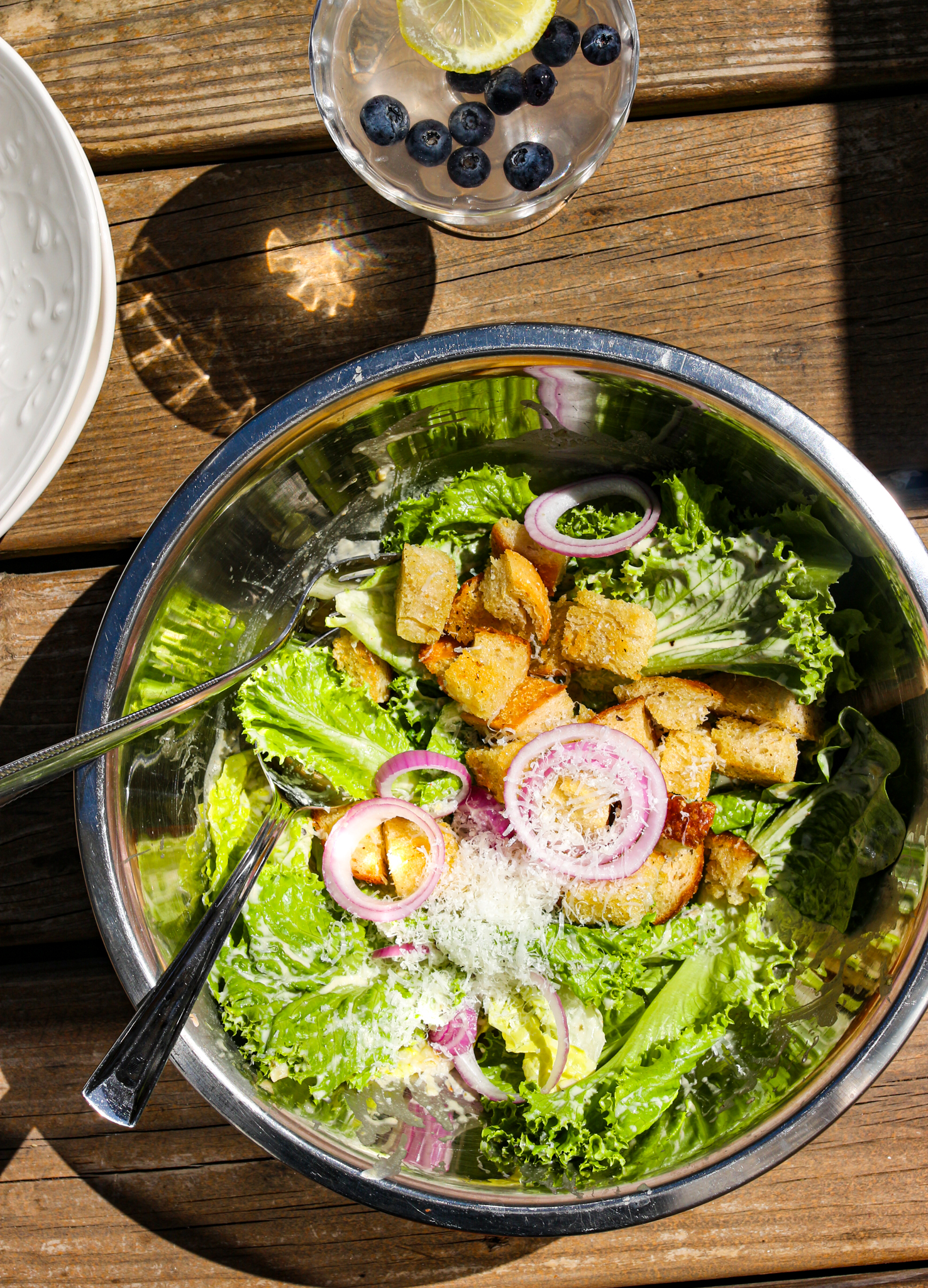 Vegan Caesar Salad with Garlicky Croutons
