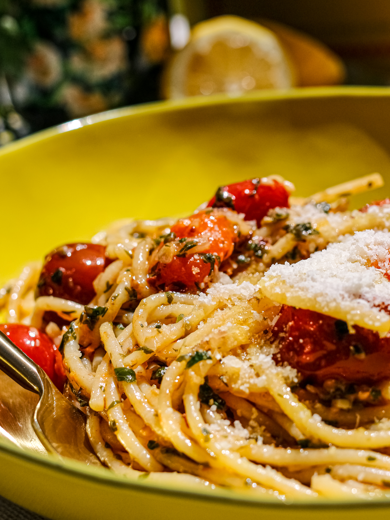Cherry Tomato & Caper Spaghetti 