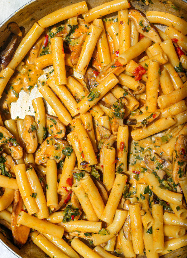 Creamy Mushroom Pasta – Fig & Olive Platter