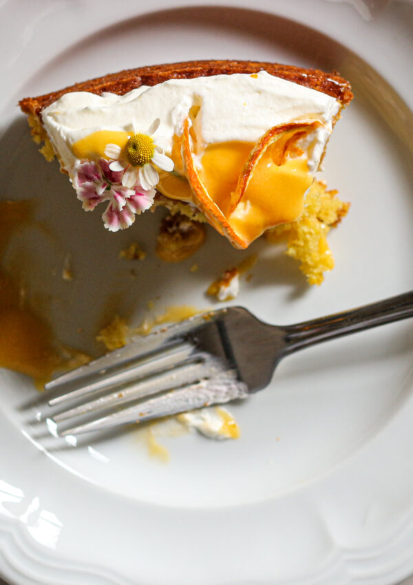 Citrus Olive Oil Cake Topped with a Citrus Cream