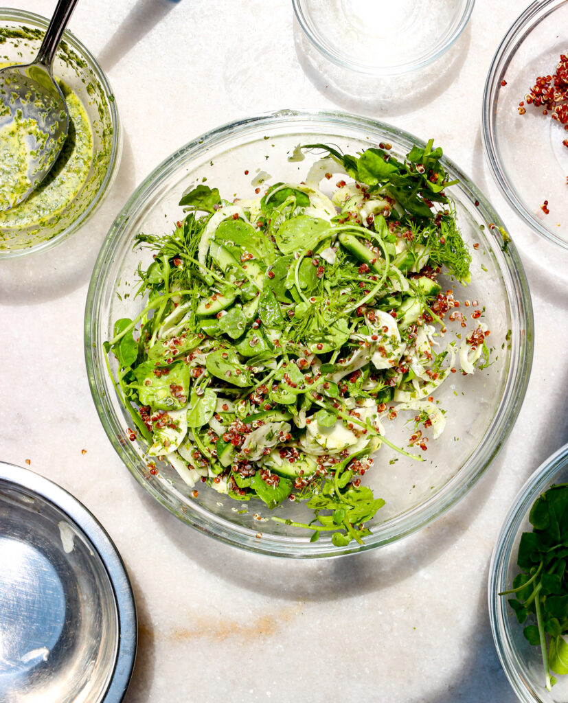 Grilled Salmon with Fennel & Quinoa Salad – Fig & Olive Platter